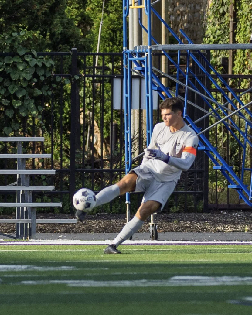 Striking a goal kick downfield