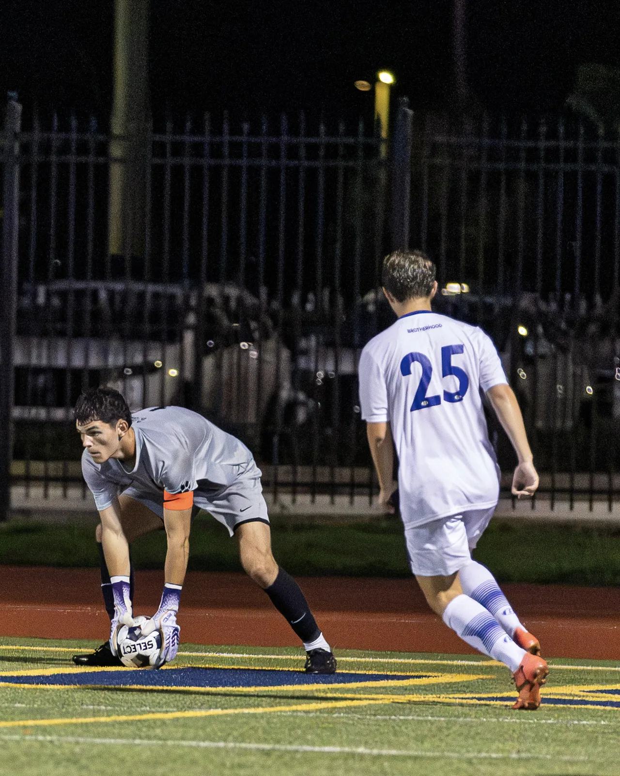 Composed on the ball under the lights